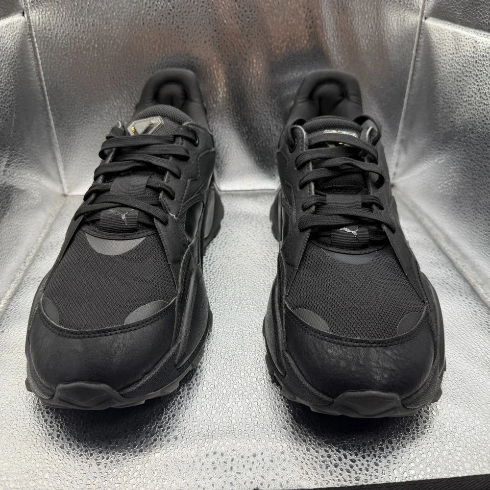 Size 13 Puma RS-XL Diamond Forever All‎ Triple Black Gray Mens Shoes 392401-02